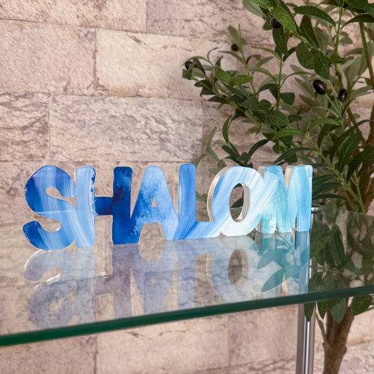 Blue Shalom Acrylic Sculpture