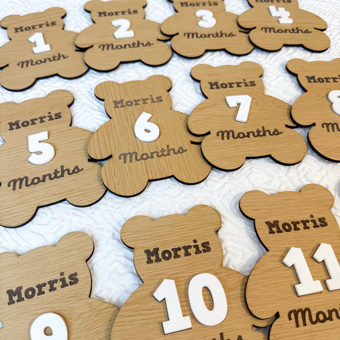 12 Personalized Bear Milestone Cards