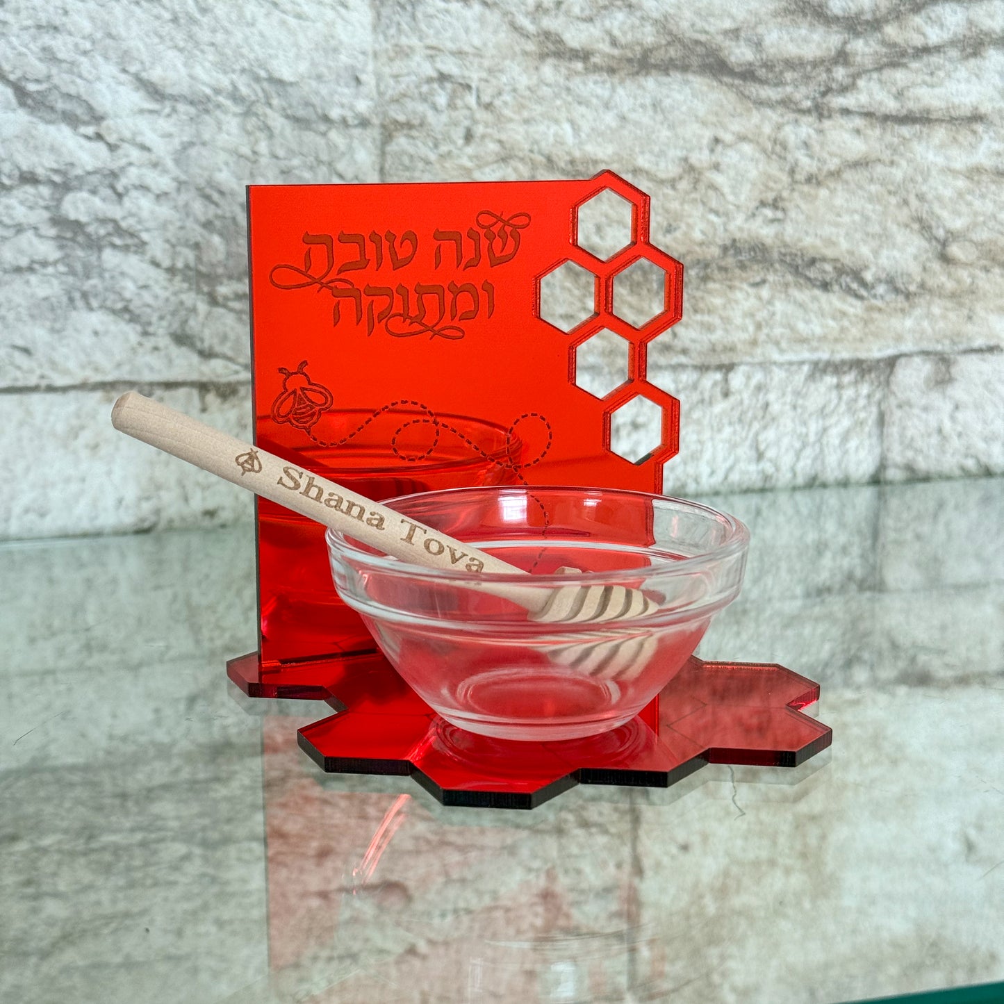 Honeycomb Rosh Hashanah Honey Bowl Set