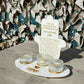 White/Gold Hamsa Shabbat Candles - 3 Candles