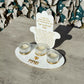 White/Gold Hamsa Shabbat Candles - 3 Candles