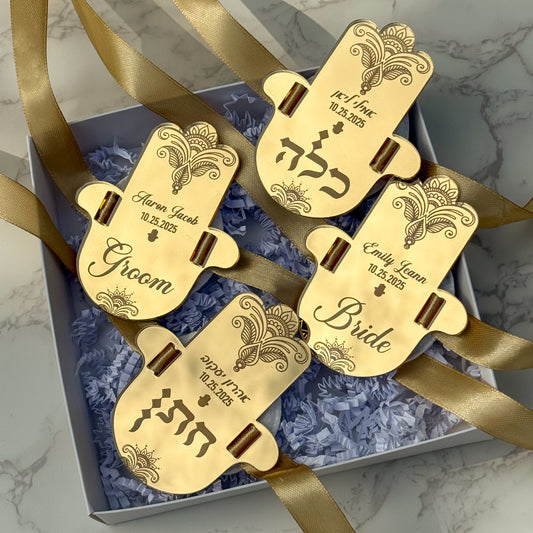 Personalized Acrylic Henna Hamsa Set