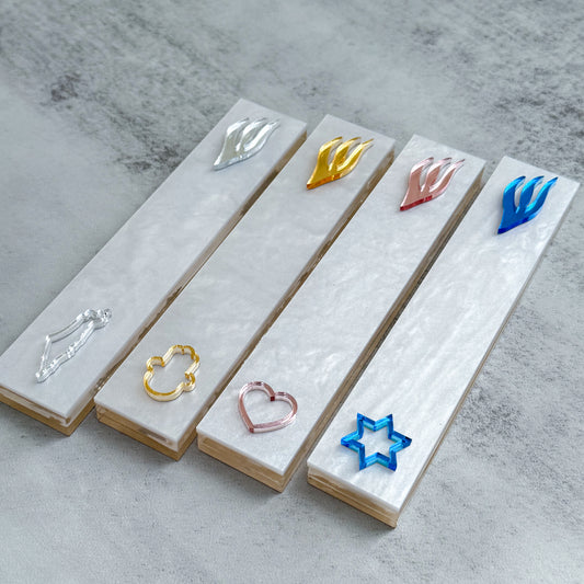 White Pearl Outline Mezuzah