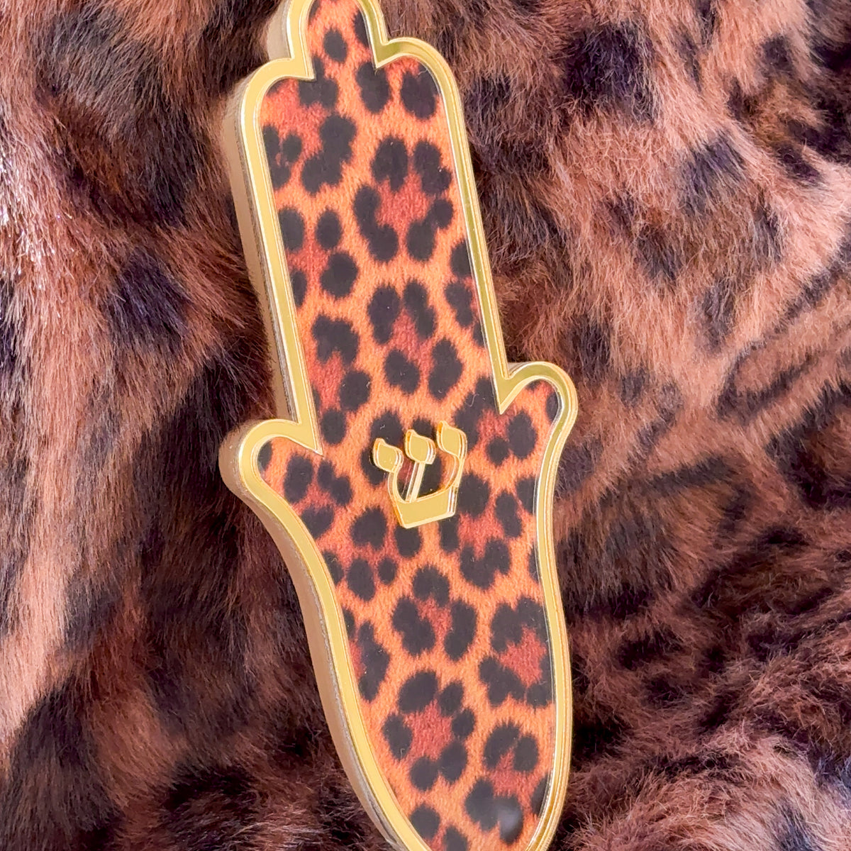 Leopard Hamsa Mezuzah