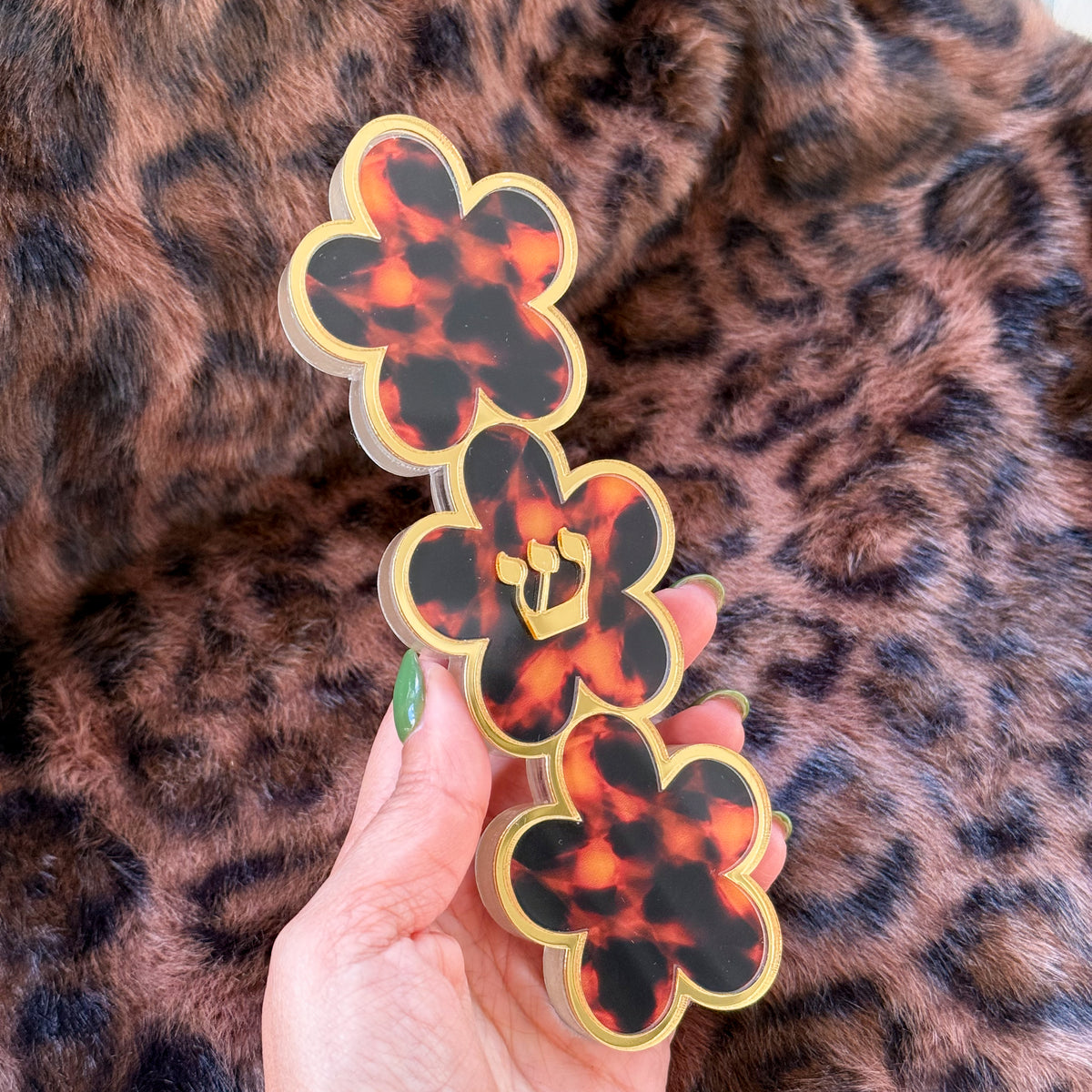 Tortoise Shell Flower Mezuzah