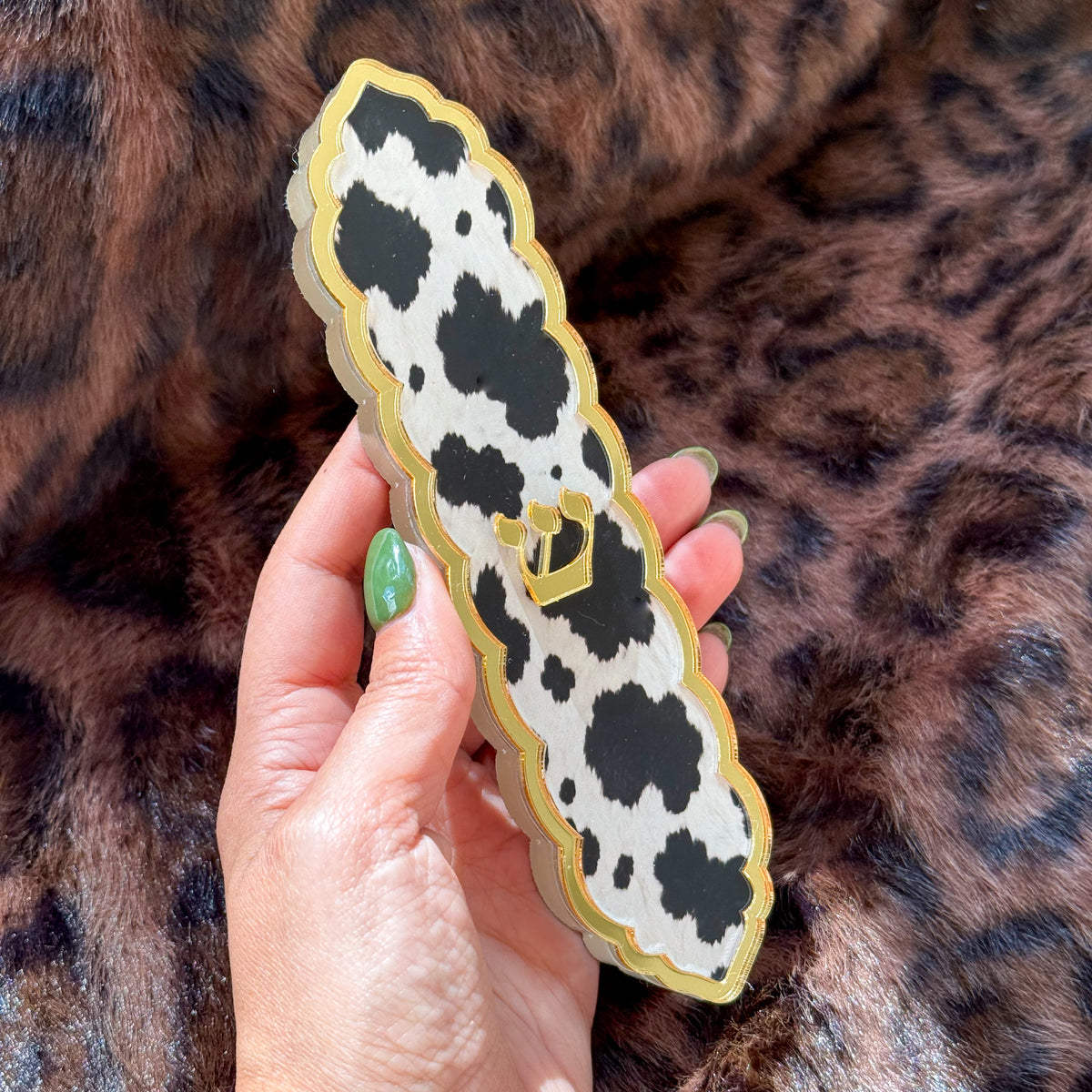 Cow Scalloped Mezuzah
