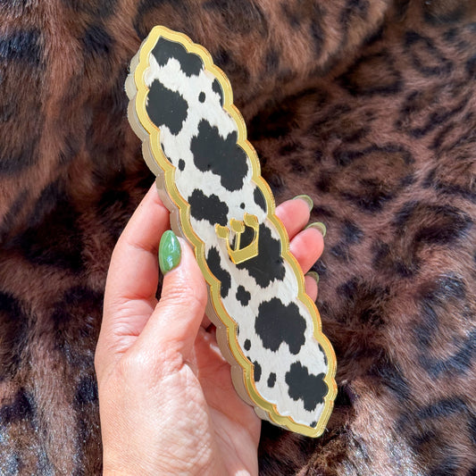 Cow Scalloped Mezuzah