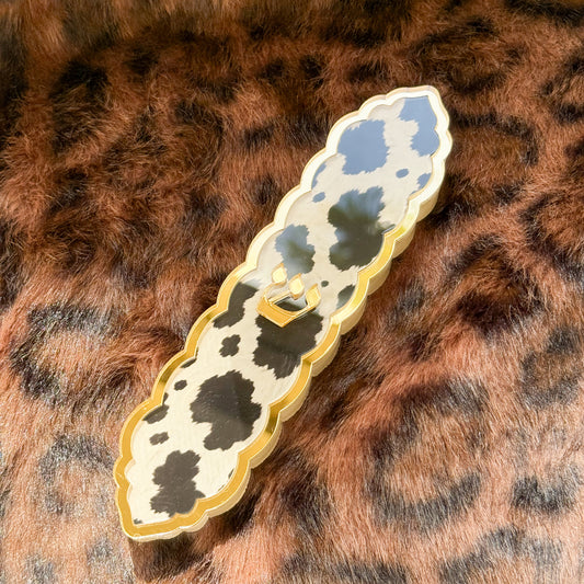 Cow Scalloped Mezuzah