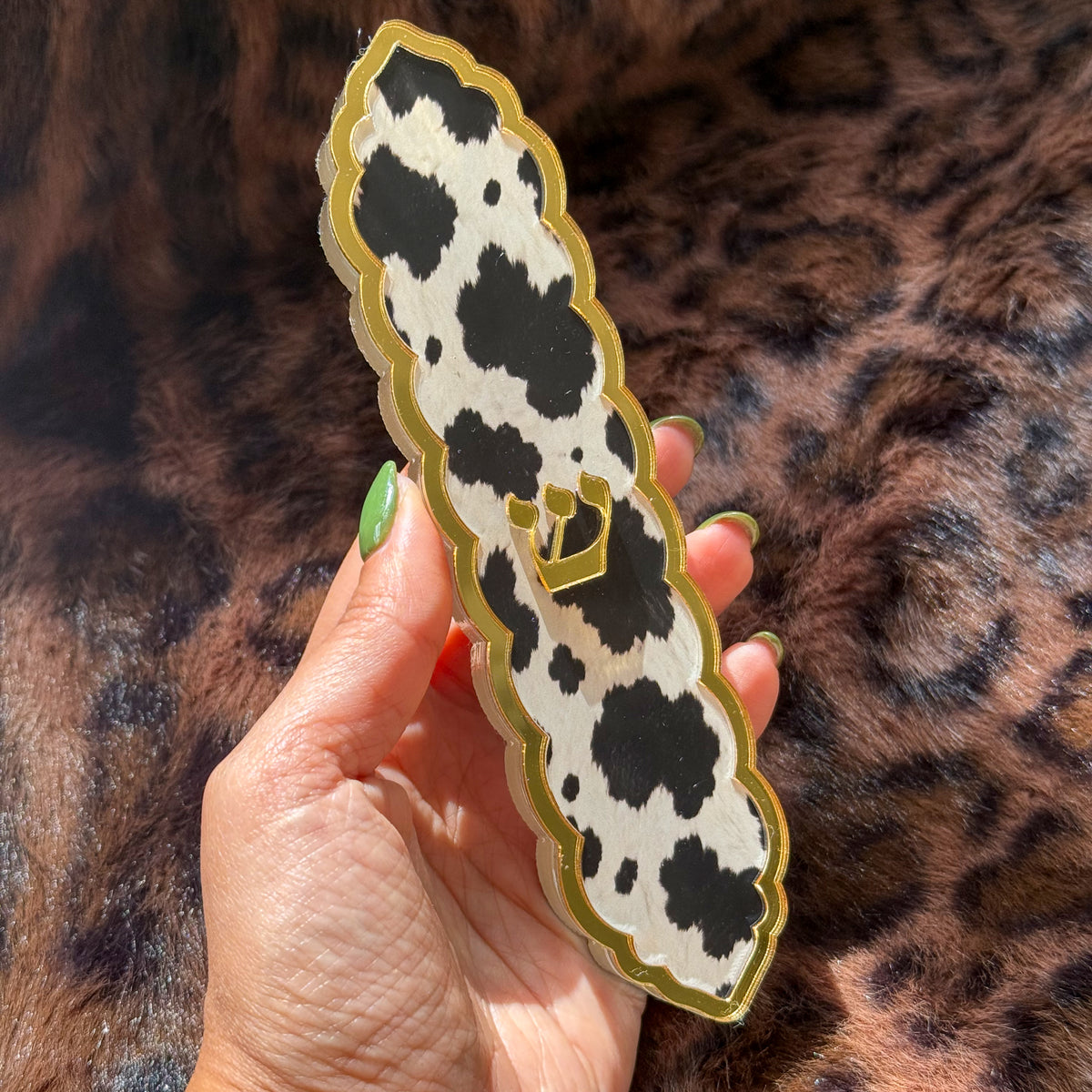 Cow Scalloped Mezuzah