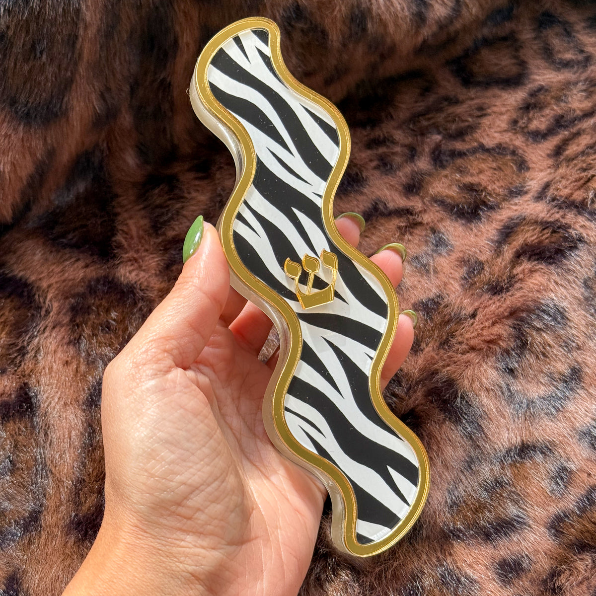 Zebra Wavy Mezuzah