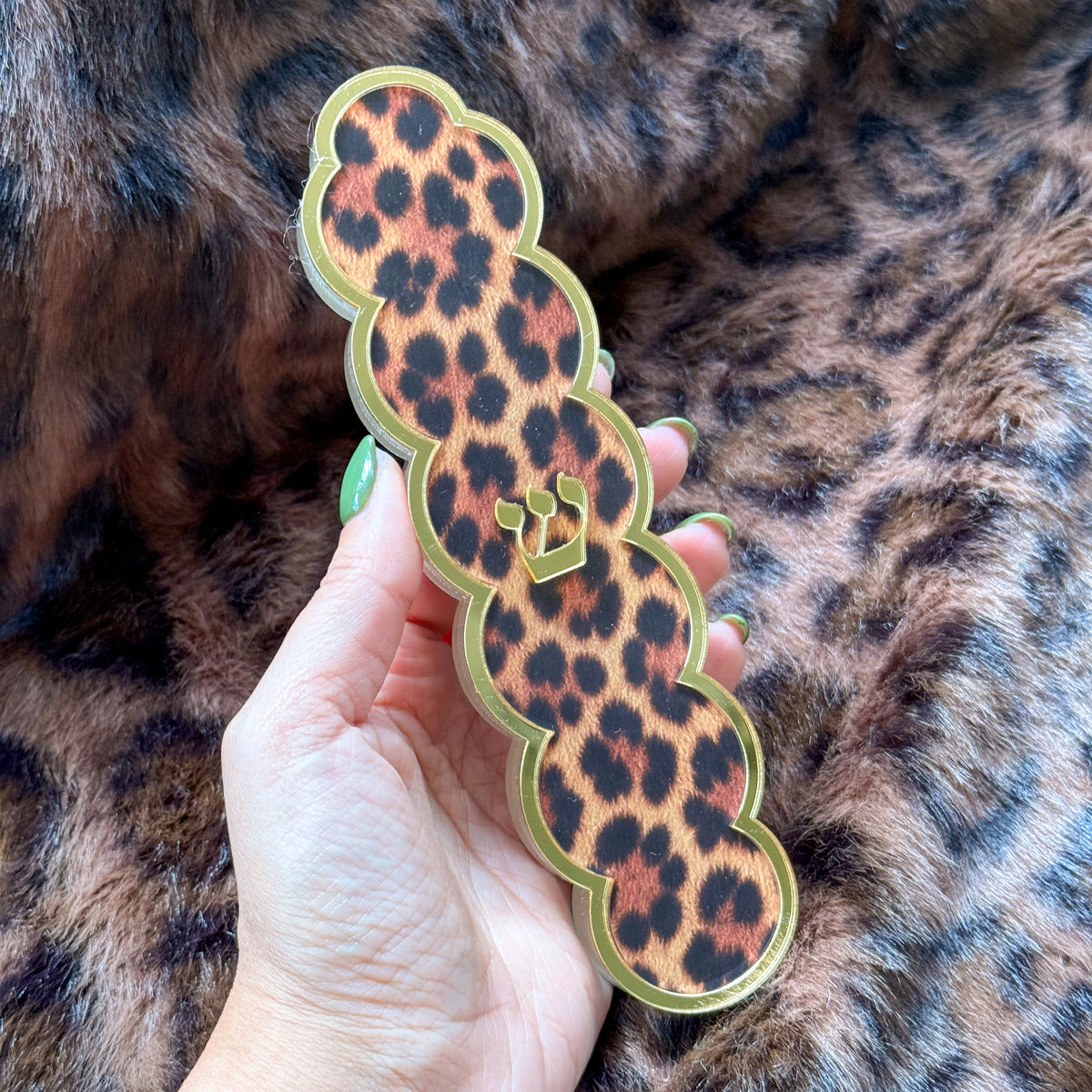 Leopard Scalloped Mezuzah