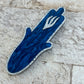 Blue Pearl Hamsa Mezuzah