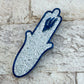 Silver Crackle Hamsa Mezuzah