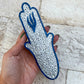Silver Crackle Hamsa Mezuzah