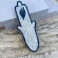 Silver Crackle Hamsa Mezuzah