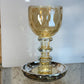 Personalized Gold Crystal Circular Kiddush Cup- בורא פרי הגפן