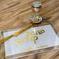 White Pearl Shabbat Challah Tray- Gold