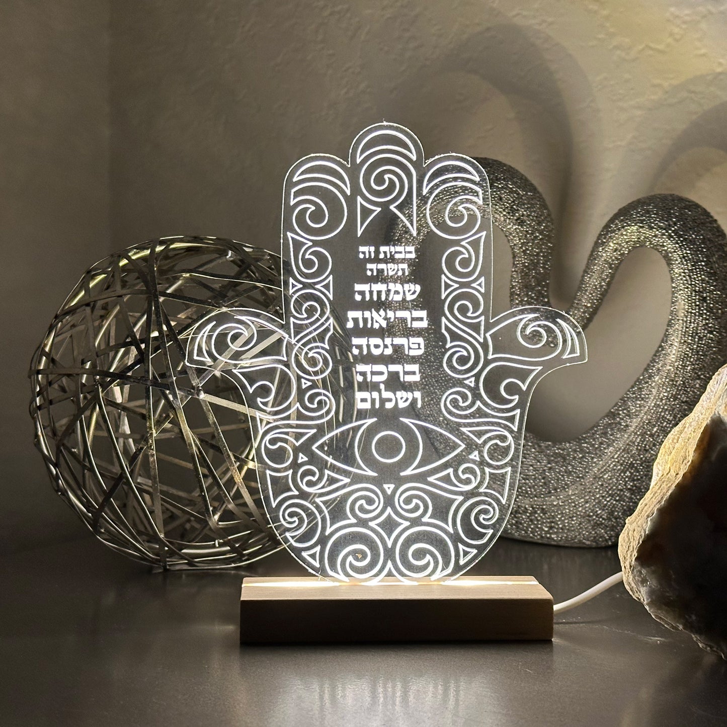 LED Acrylic Hamsa Stand