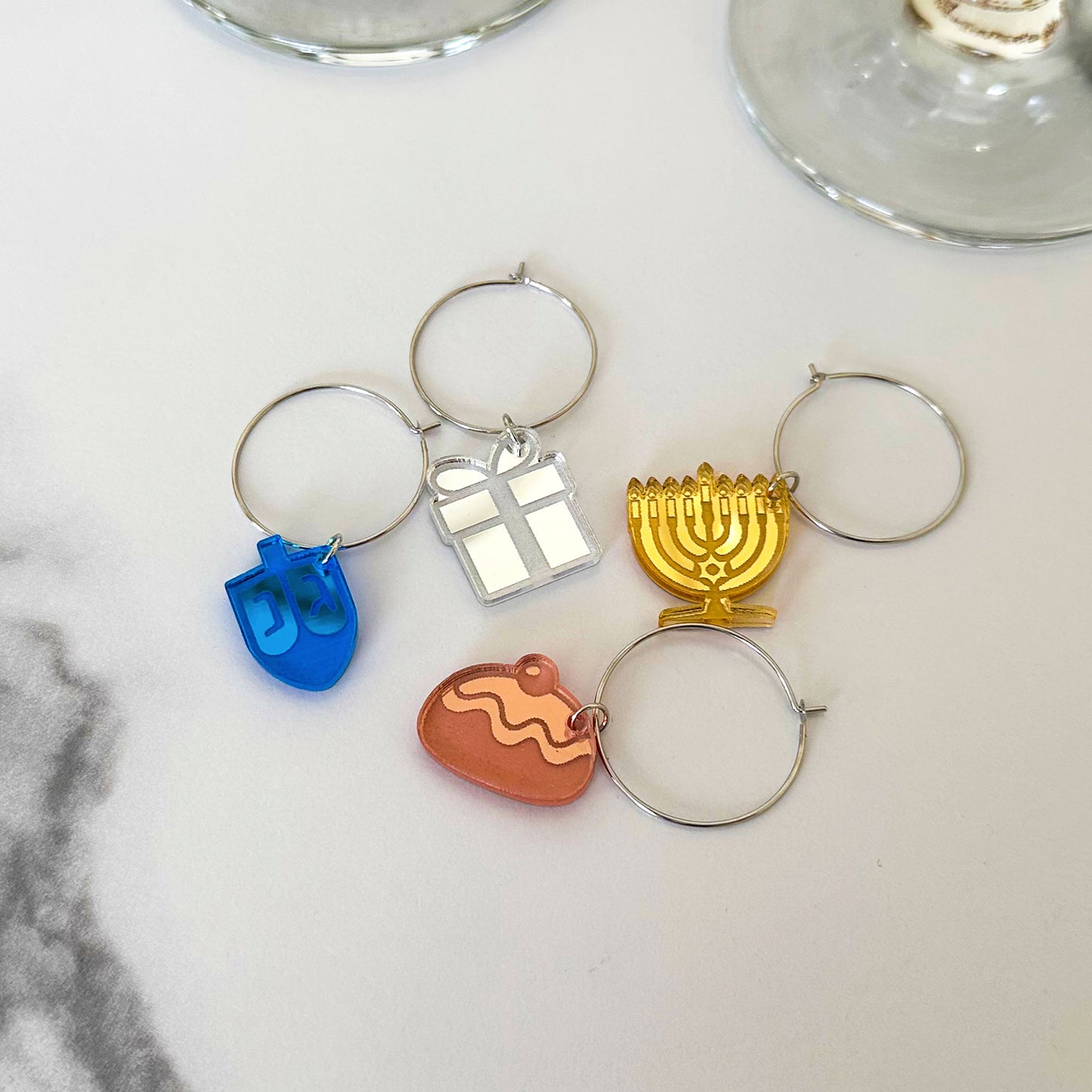 Hannukah Wine Charms (Set of 4)