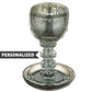 Personalized Gray Crystal Circular Kiddush Cup- בורא פרי הגפן