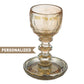 Personalized Gold Crystal Circular Kiddush Cup- בורא פרי הגפן