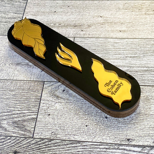 Rounded Leaf Personalized Mezuzah