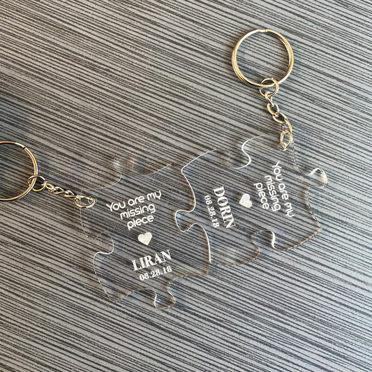 Personalized Puzzle Pieces Keychains