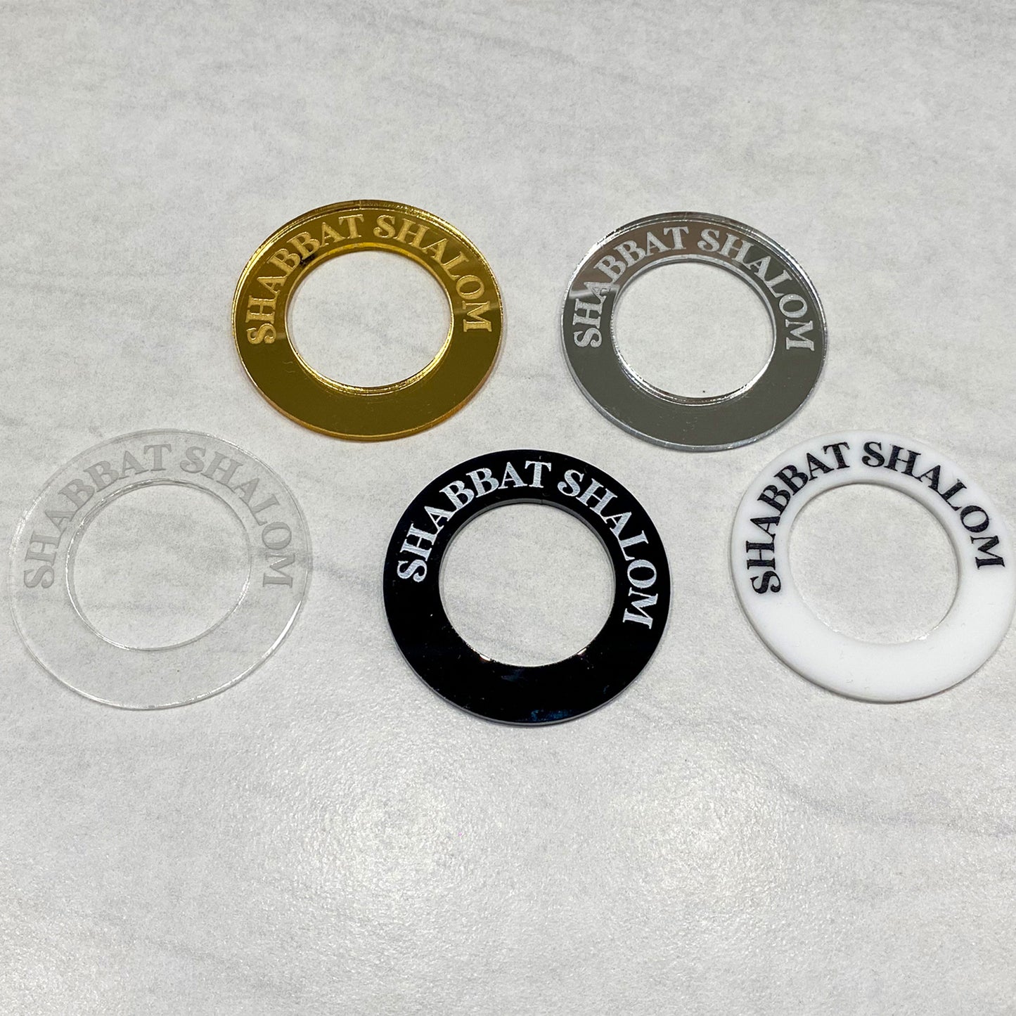 Acrylic Round Shabbat Shalom Napkin Ring