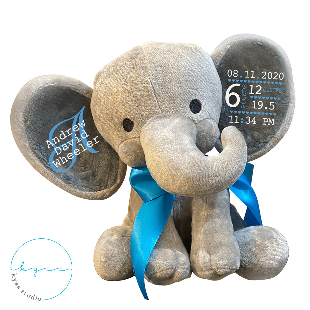 Baby Birth Stat Elephant Plush