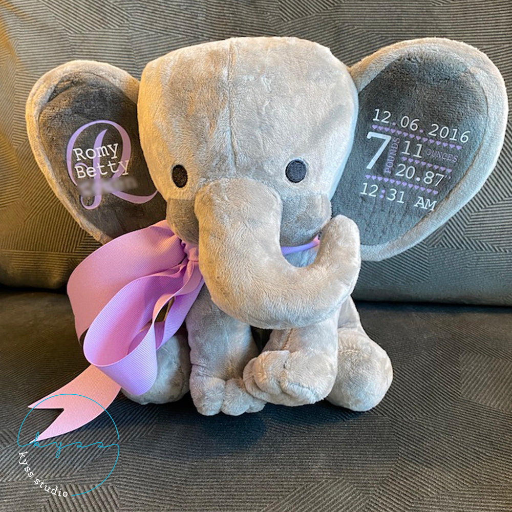 Baby Birth Stat Elephant Plush