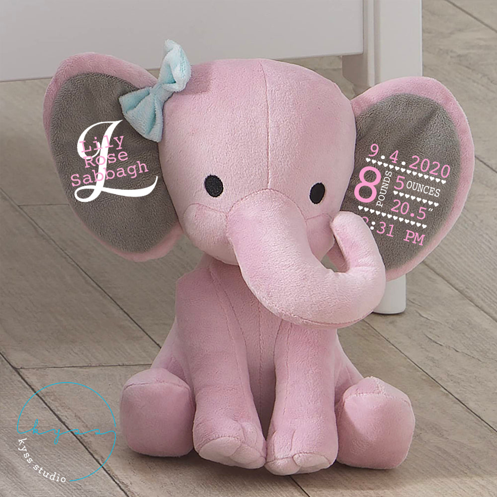 Baby Birth Stat Elephant Plush